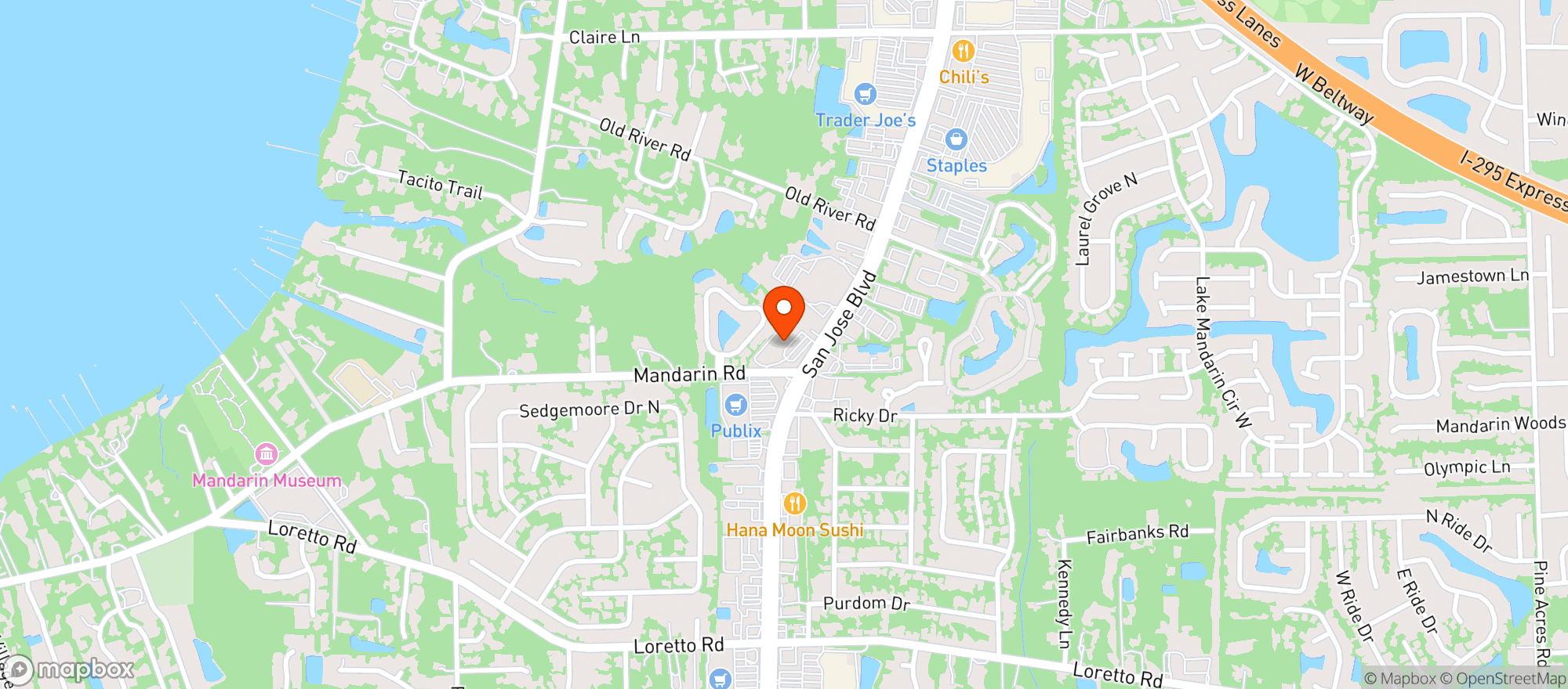 Map showing Hoby's Honey & General Store