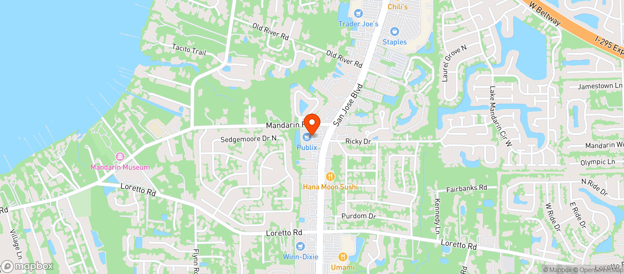 Map showing Publix Super Market
