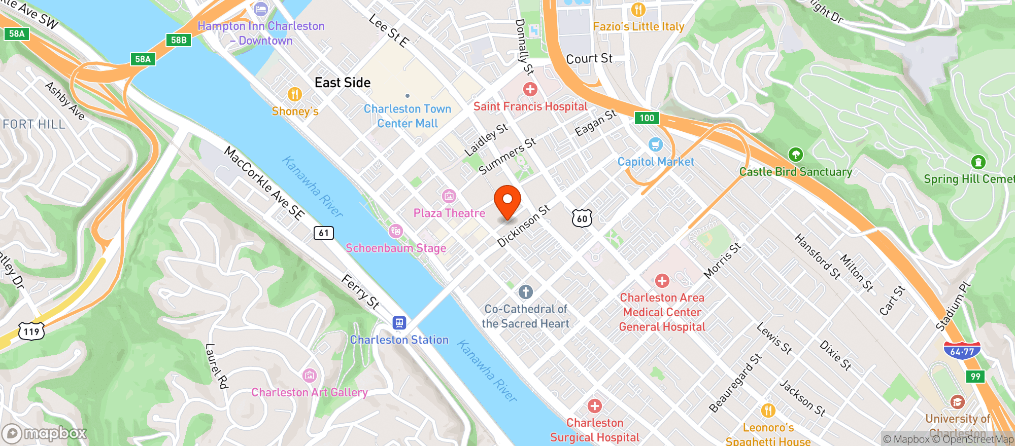 Map showing Hale House