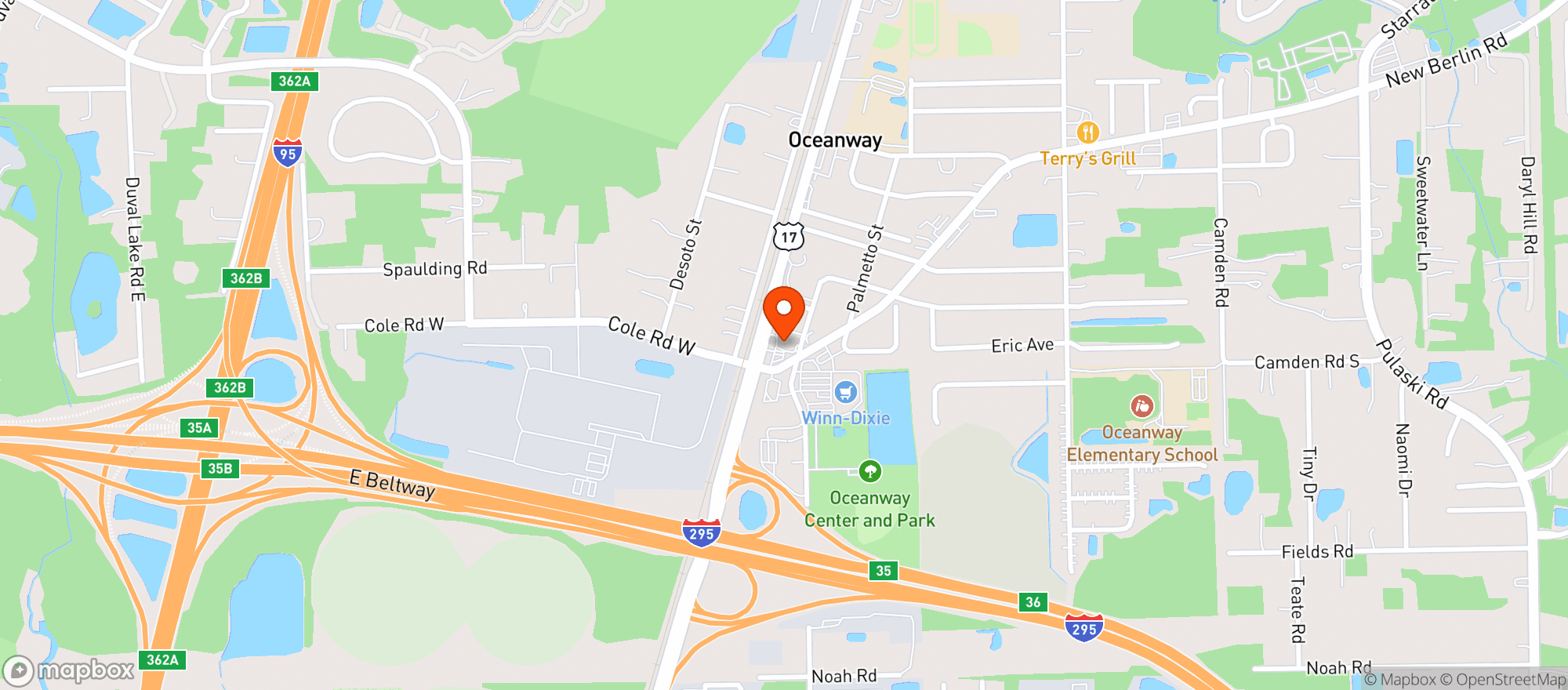 Map showing Jax Smoke Shop