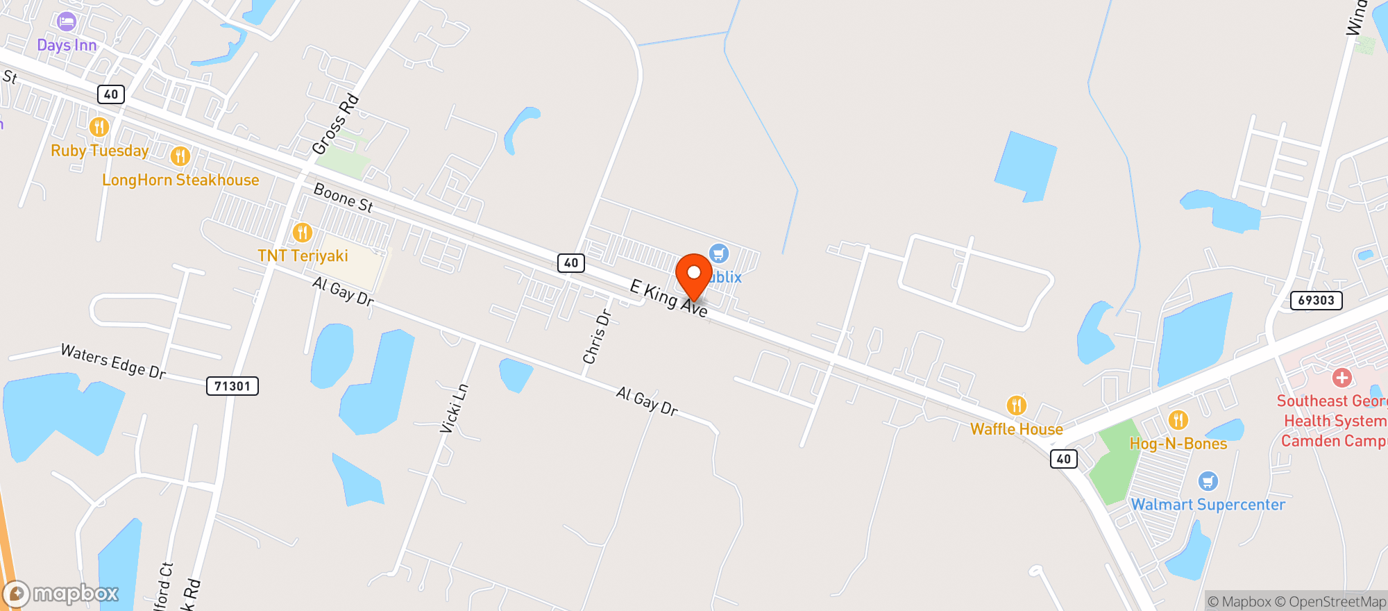 Map showing Publix Super Market
