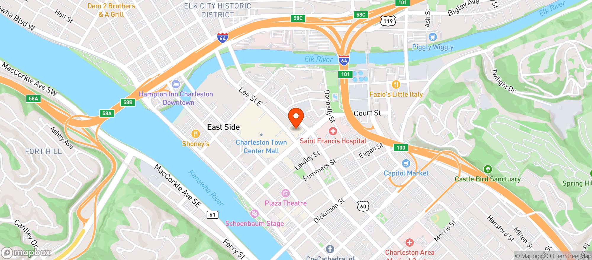 Map showing Embassy Suites