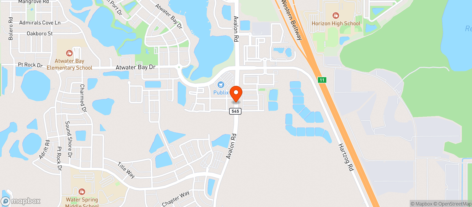Map showing Publix Super Market
