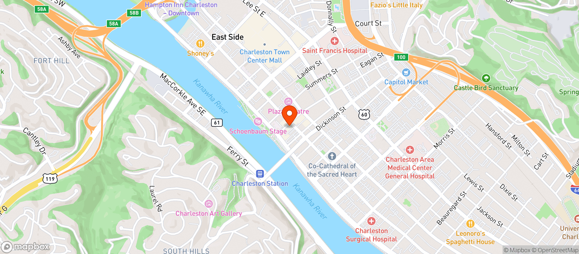 Map showing Sam S Uptown Cafe