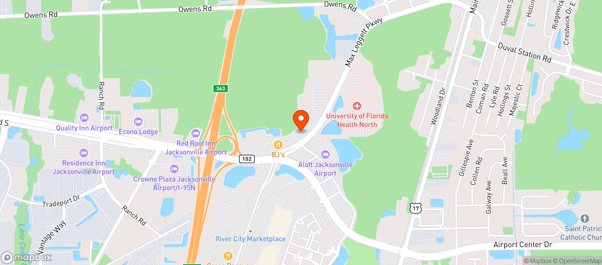Map showing Vitamin Shoppe - Jacksonville