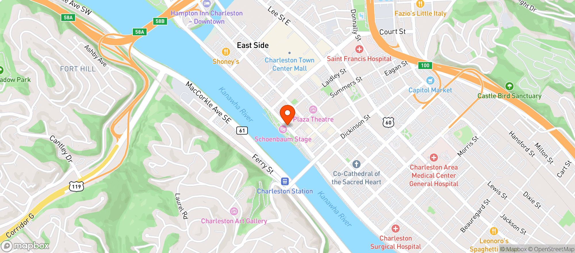 Map showing Recovery Sports Grill