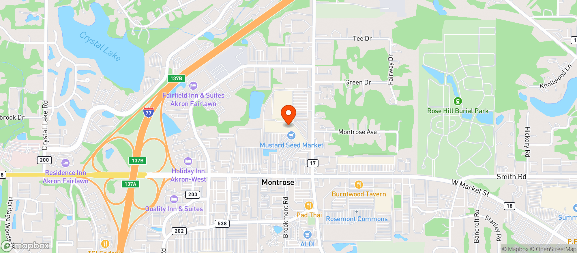 Map showing MUSTARD SEED- FAIRLAWN