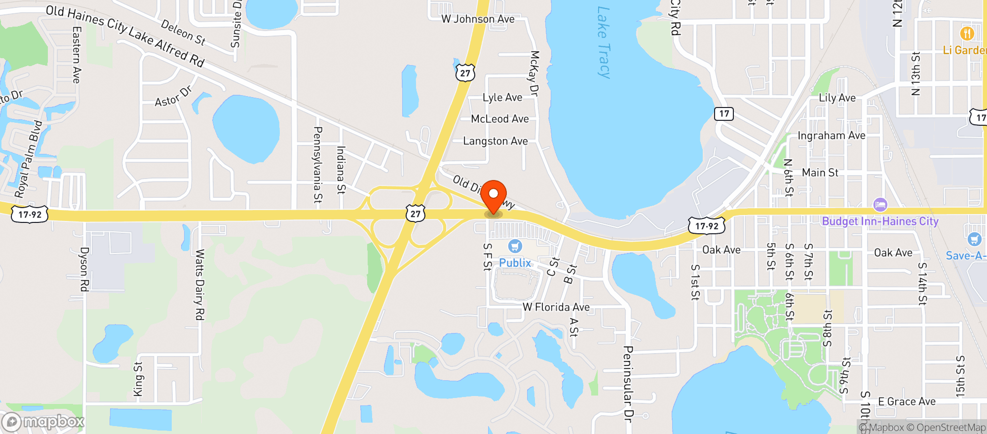 Map showing Publix Super Market