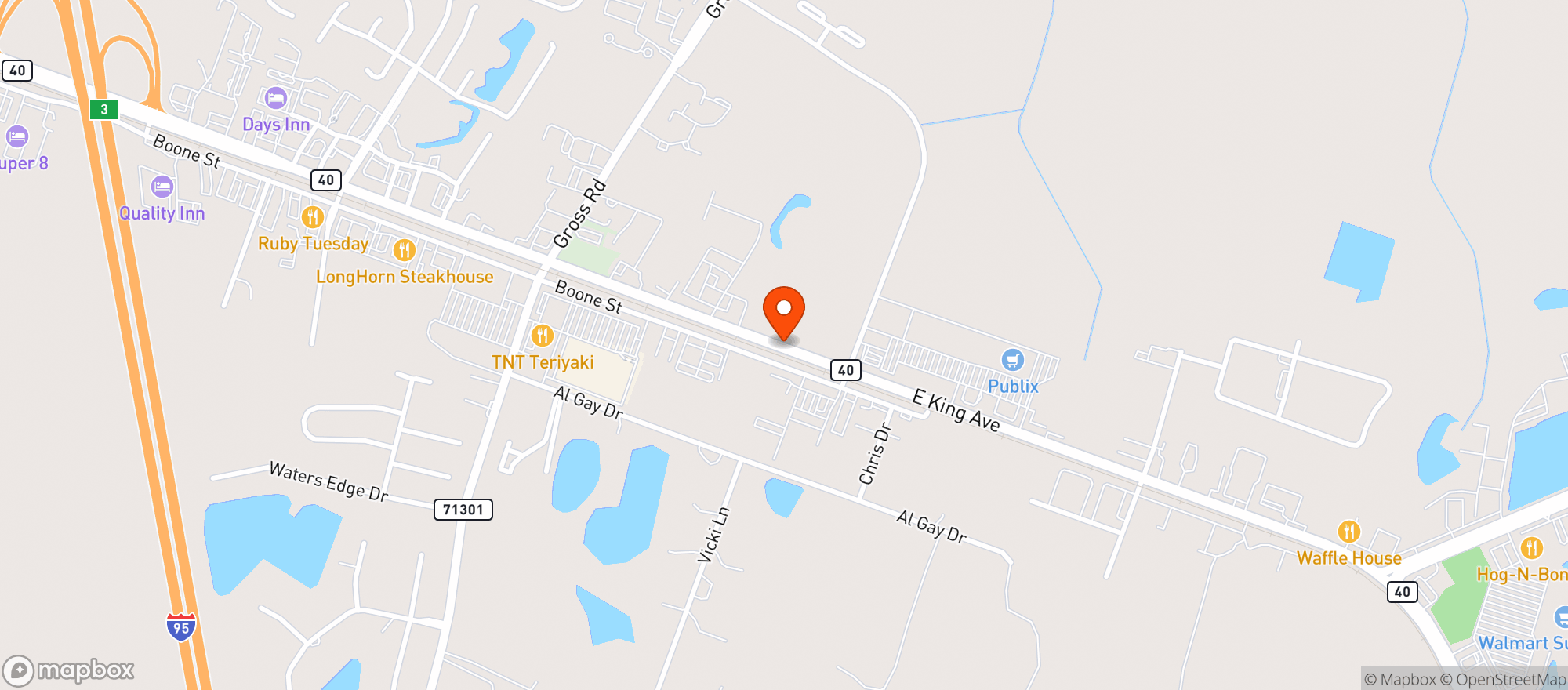 Map showing Publix Super Market #1865