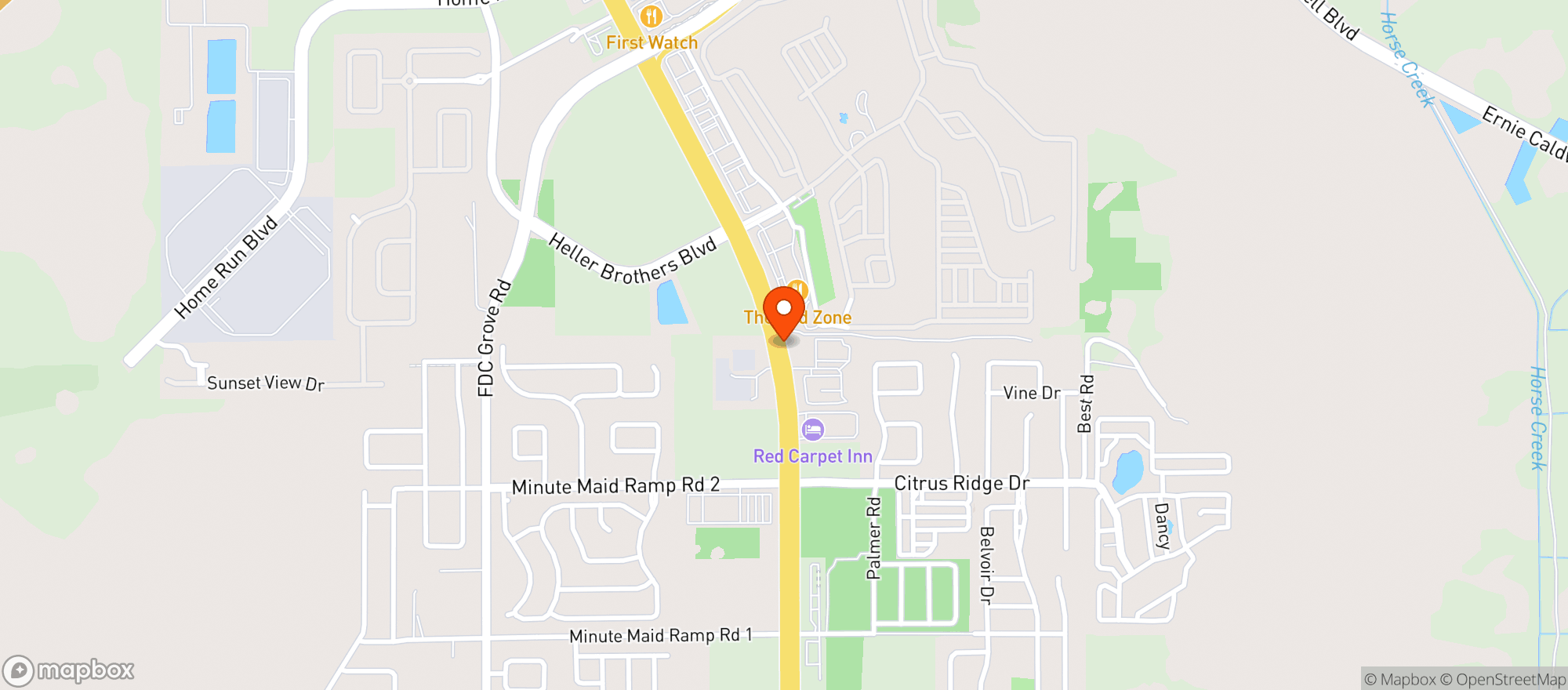 Map showing Sunrise Tiki Bar