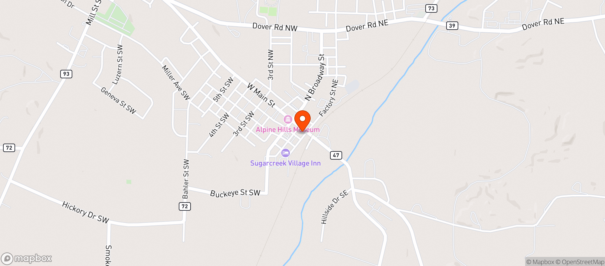 Map showing Bags Sports Pub