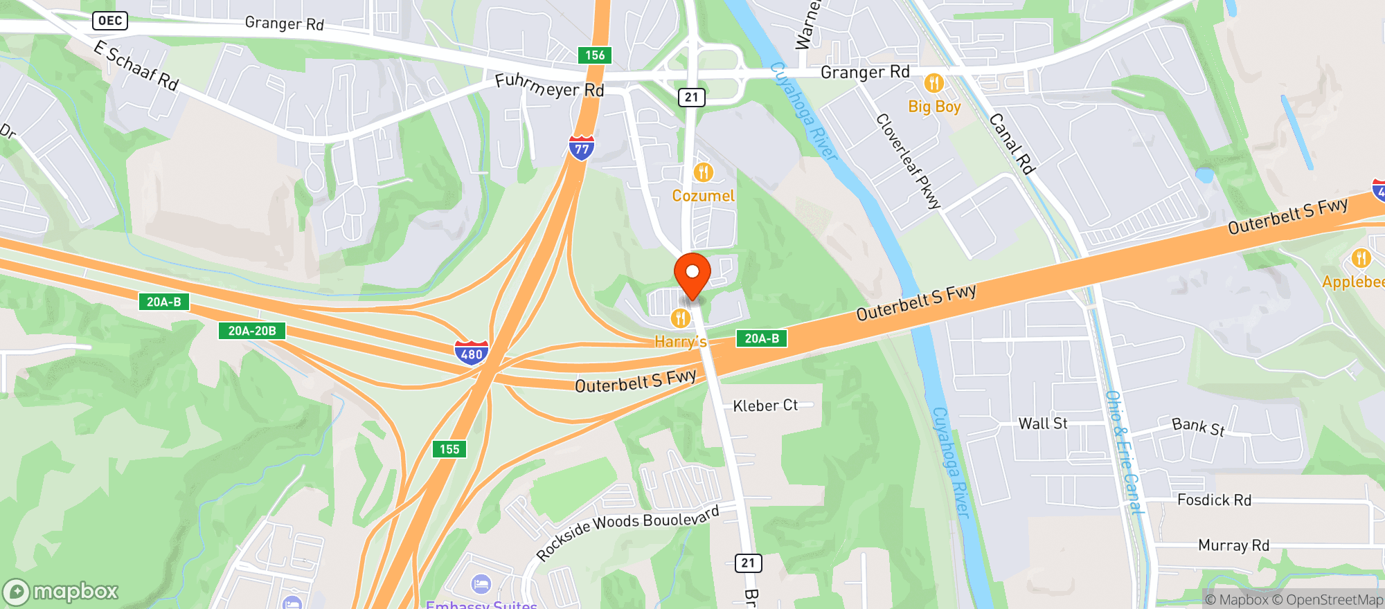 Map showing Harrys Steakhouse Restaurant