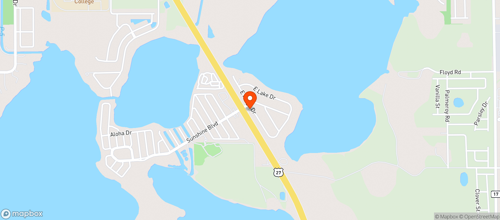 Map showing 27 Discount Beverage Store