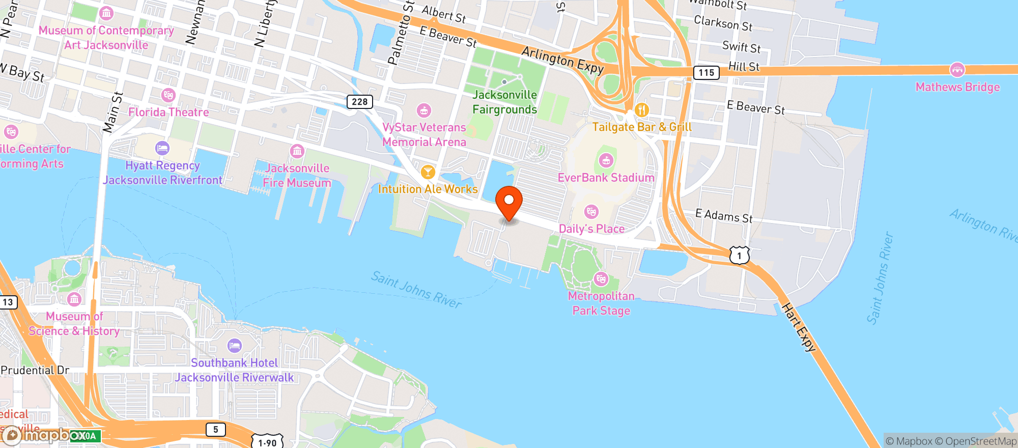 Map showing Jacksonville Jazz Festi #0