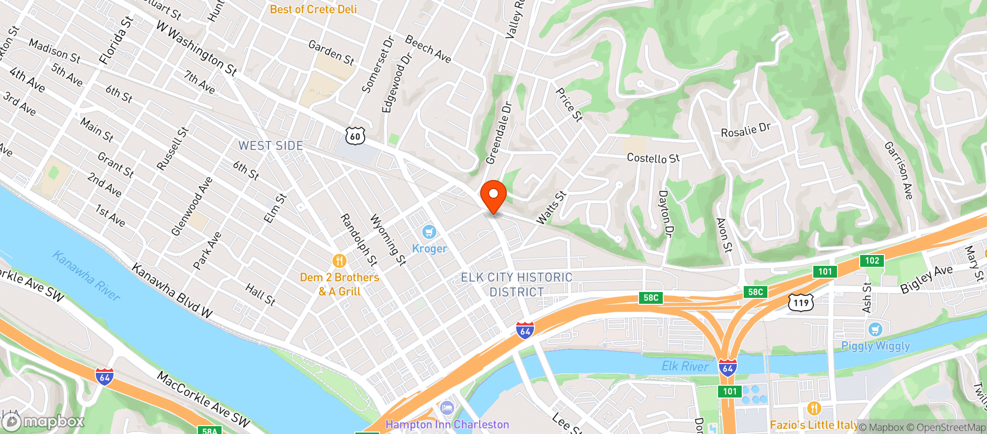 Map showing Wild Wileys At The Depot