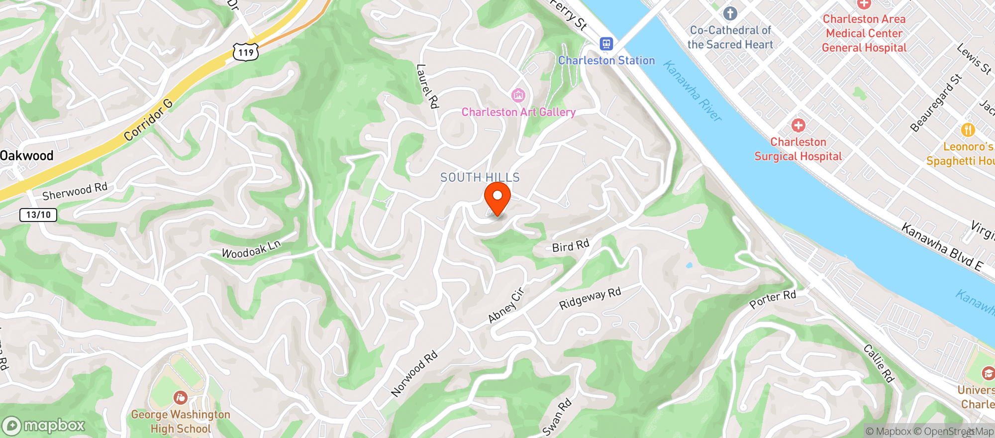 Map showing 1010 Bridge Restaurant
