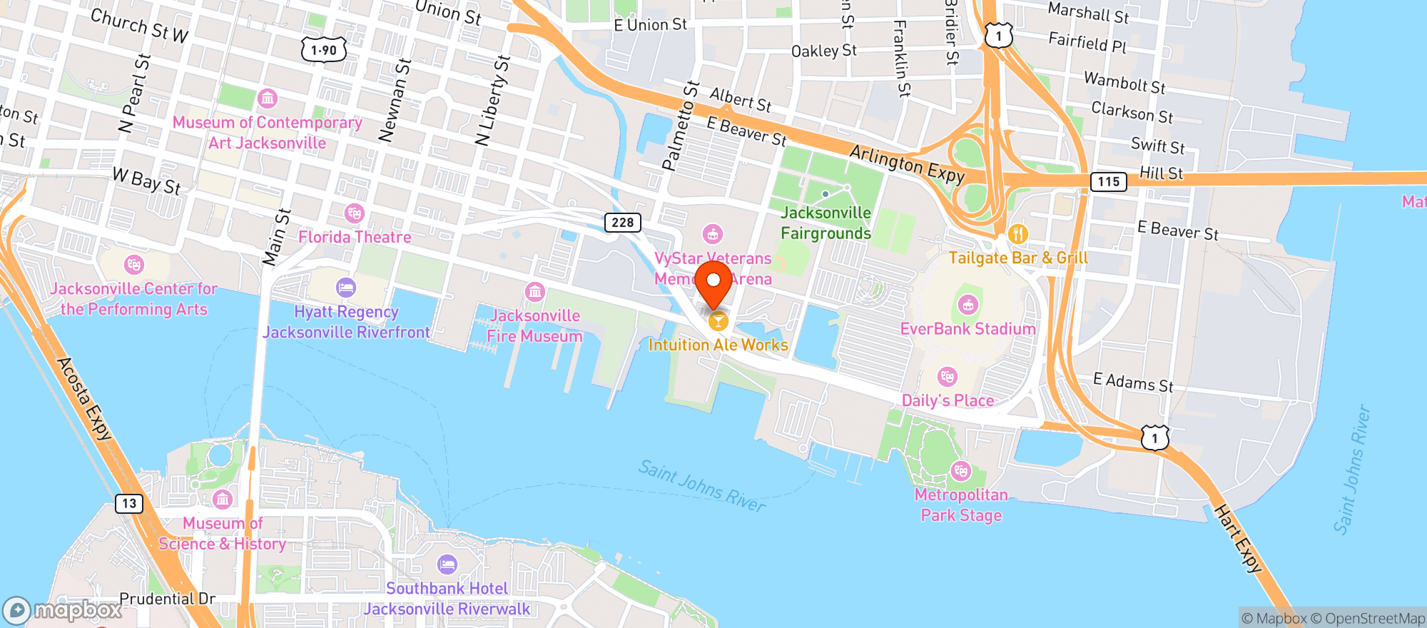 Map showing Intuition Ale Works