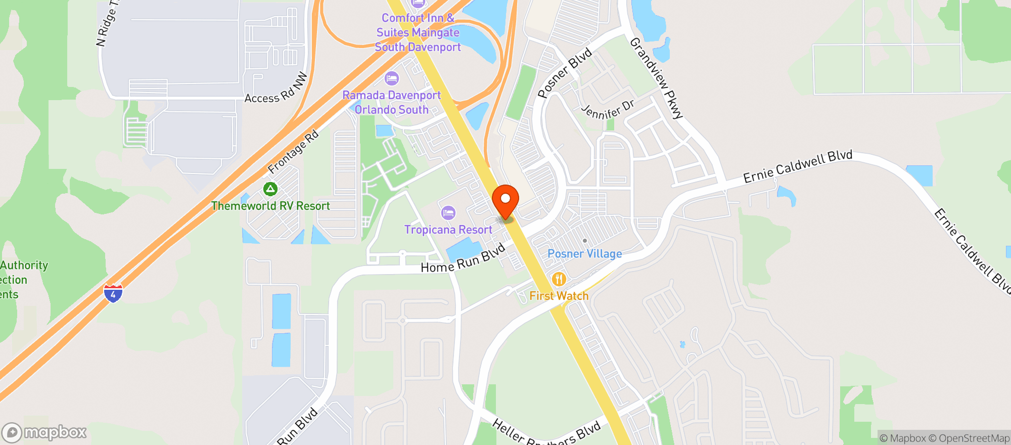 Map showing Fireside Lounge & Billiards