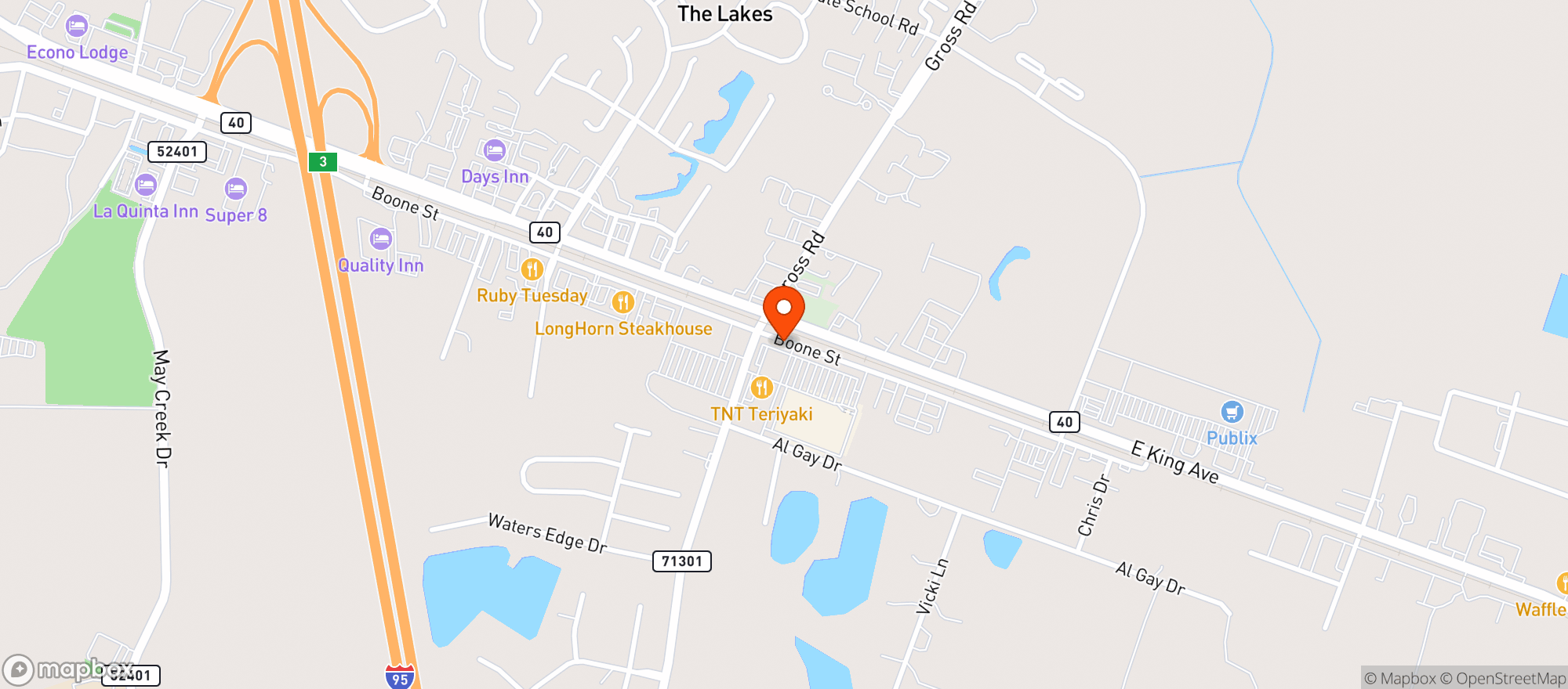 Map showing THE BROWN BAG