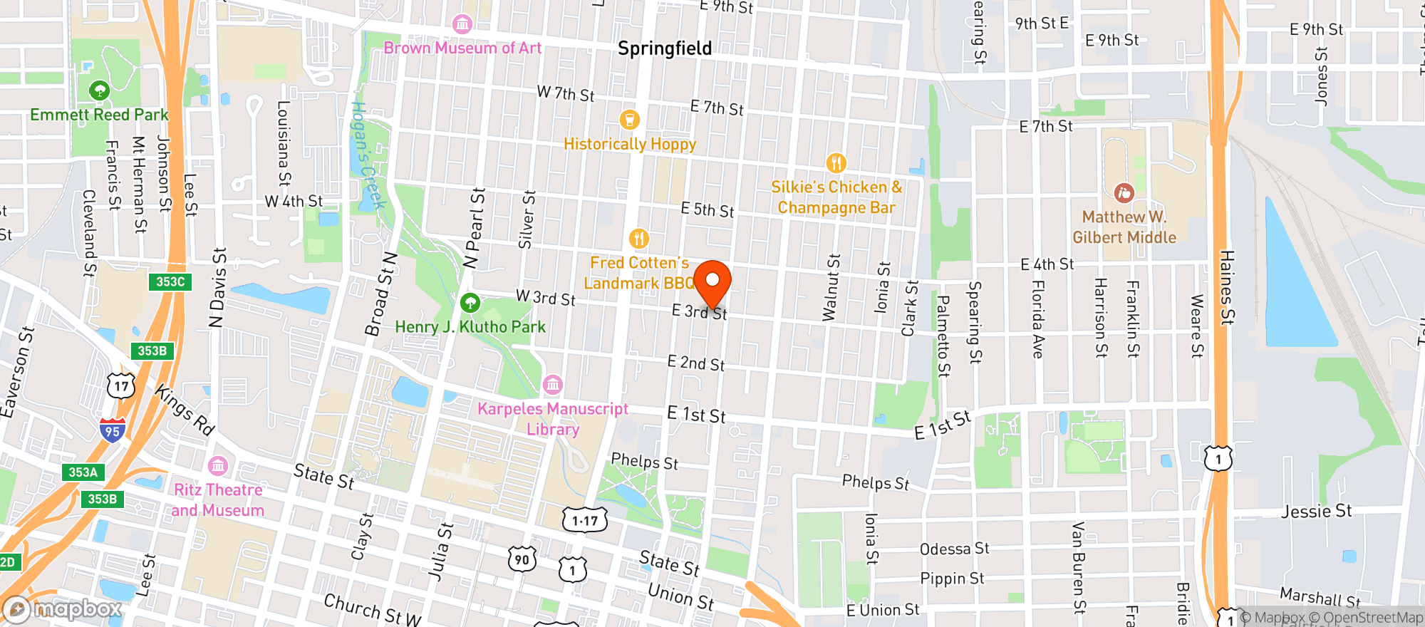 Map showing Shop & Save