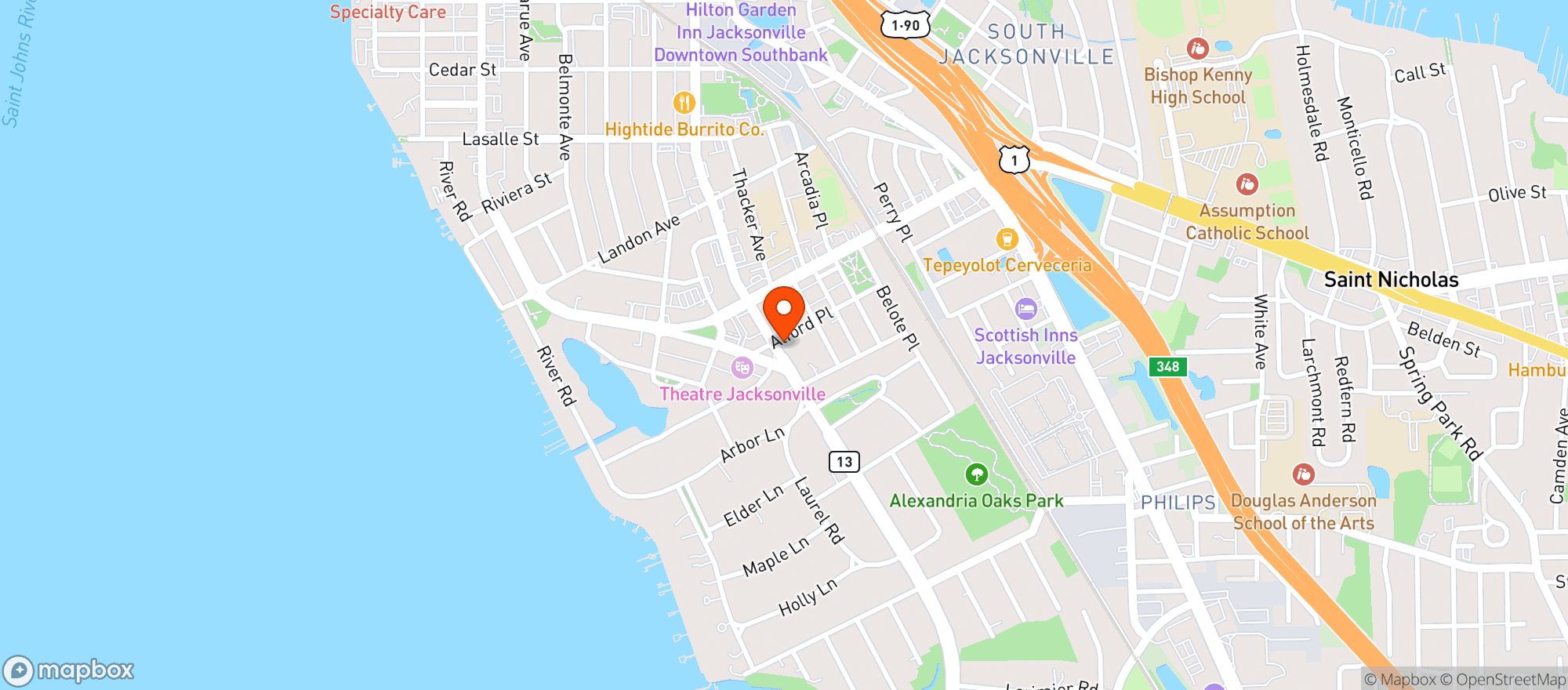 Map showing Matthews