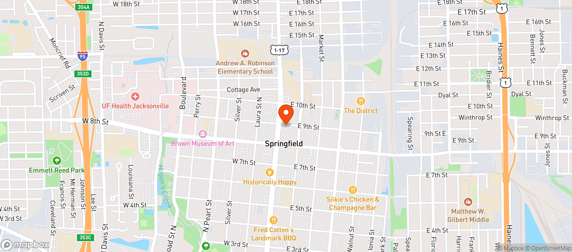 Map showing Blink Food Mart & Smoke Shop