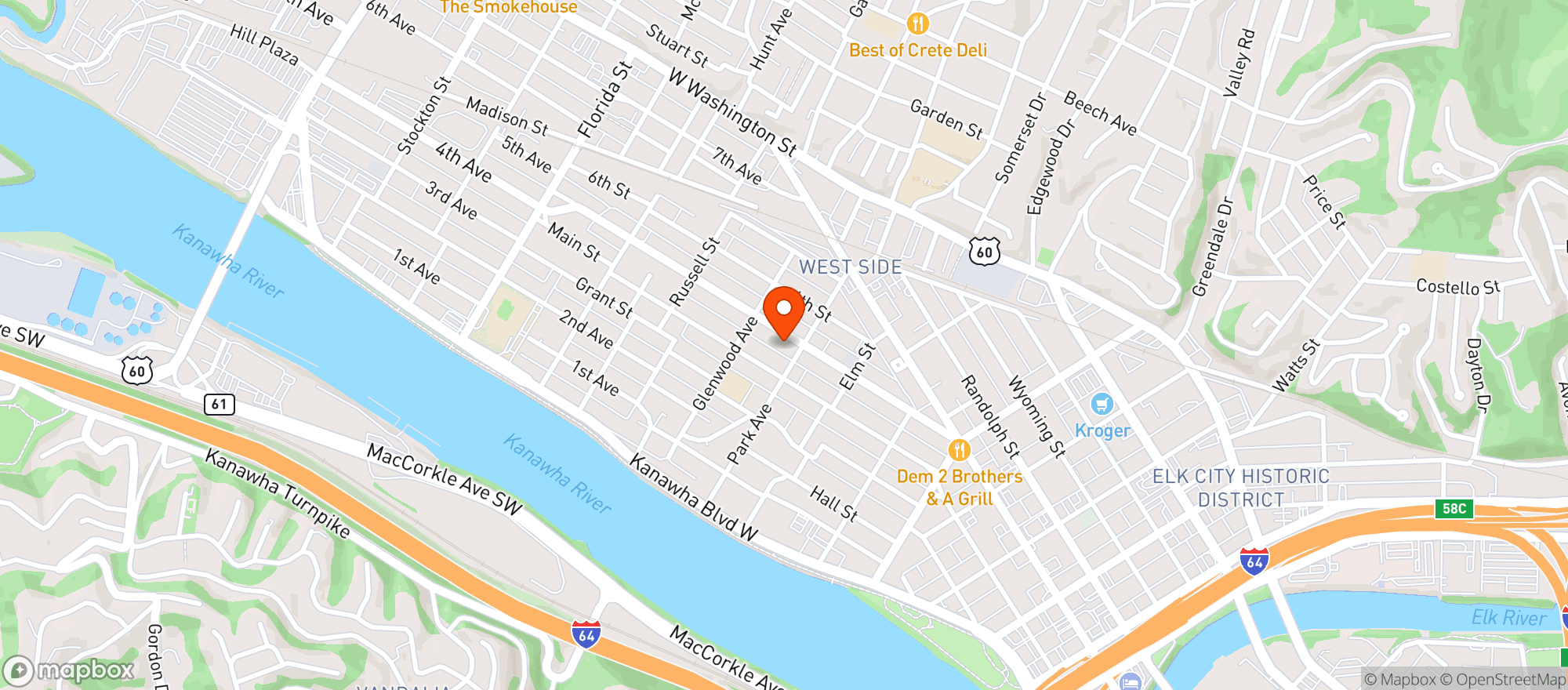 Map showing Dem 2 Brothers & A Grill