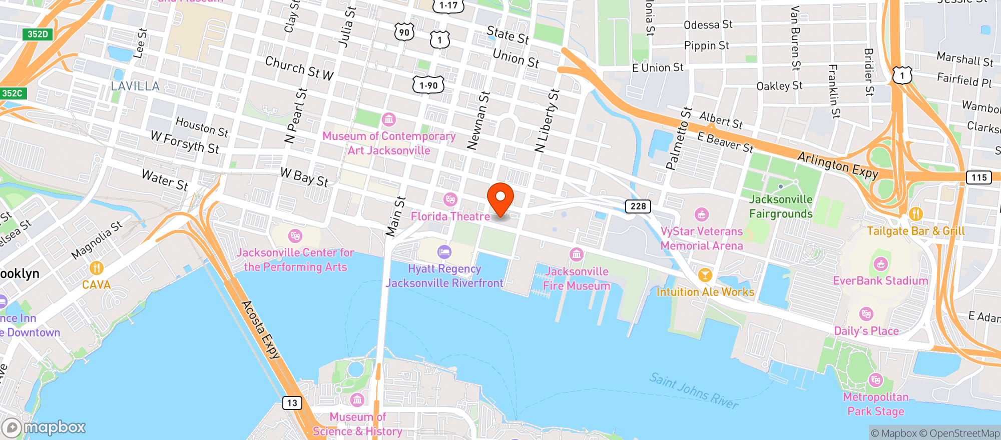 Map showing Decca Live