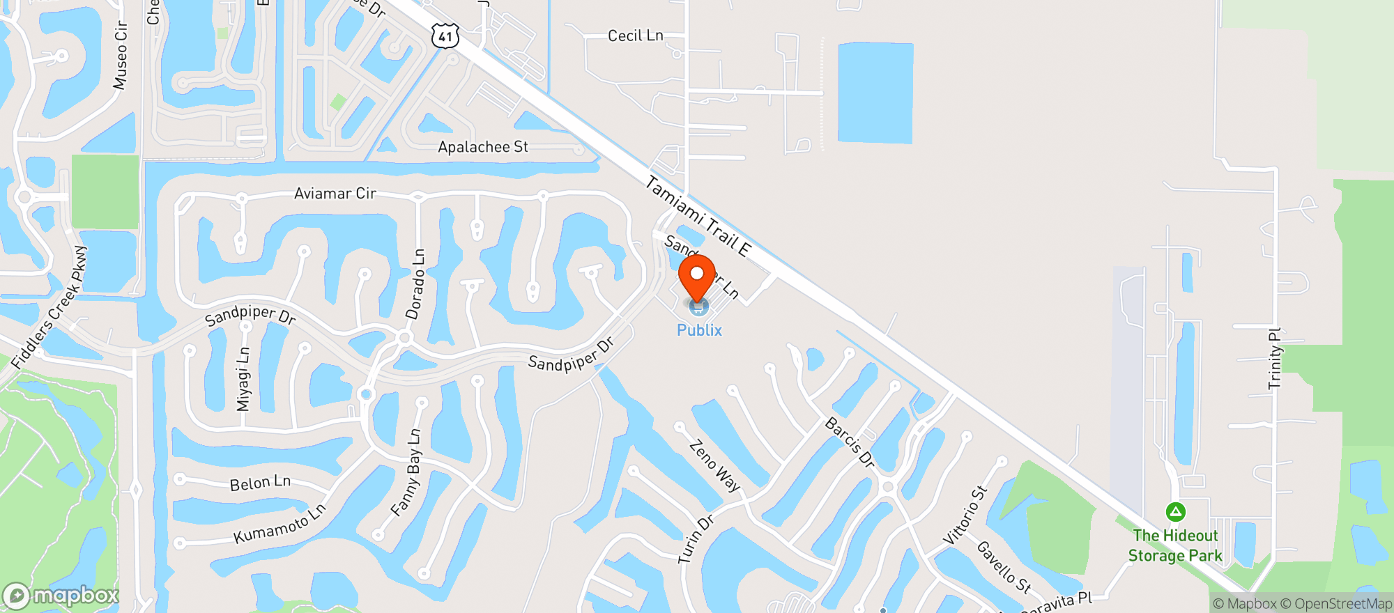 Map showing Publix