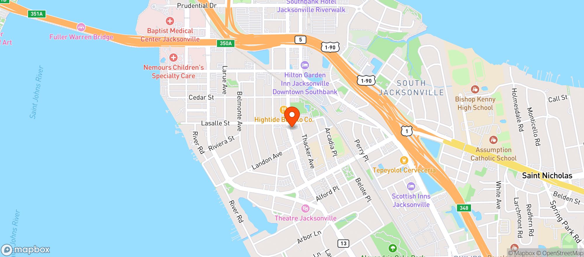 Map showing Hurricane Grill & Wings