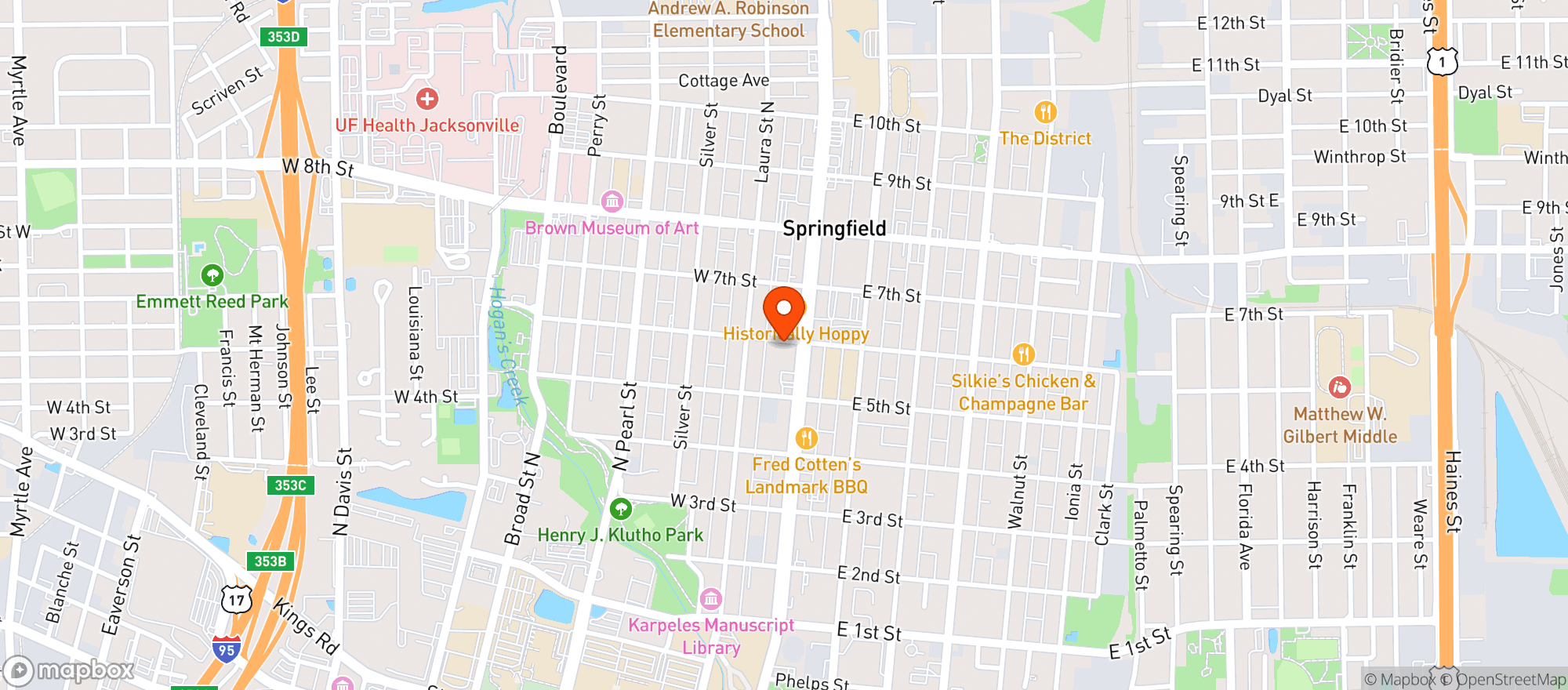 Map showing Shantytown Pub