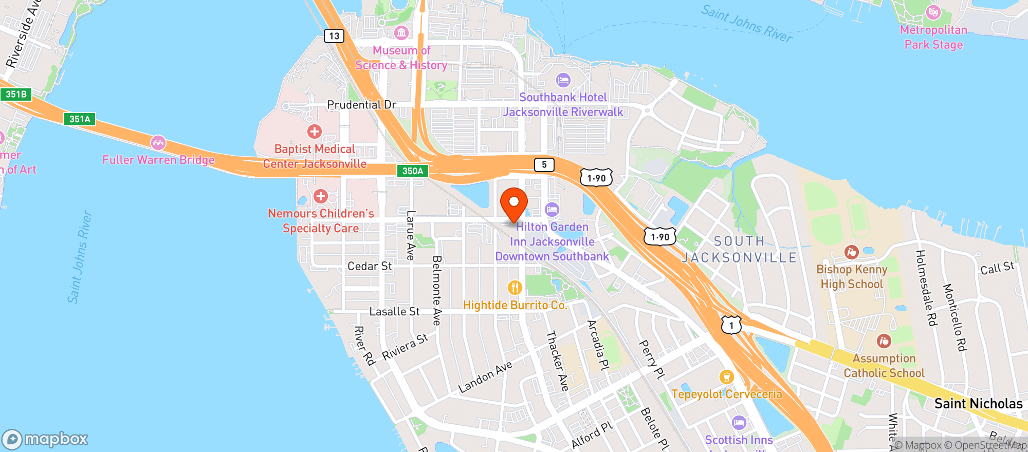 Map showing V Pizza