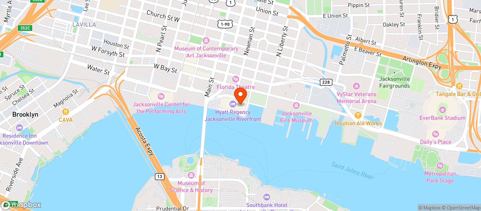 Map showing Mortons The Steakhouse #1142