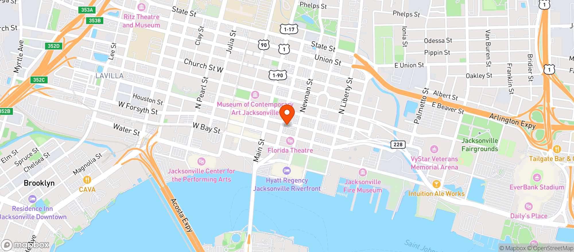 Map showing The 5 & Dime