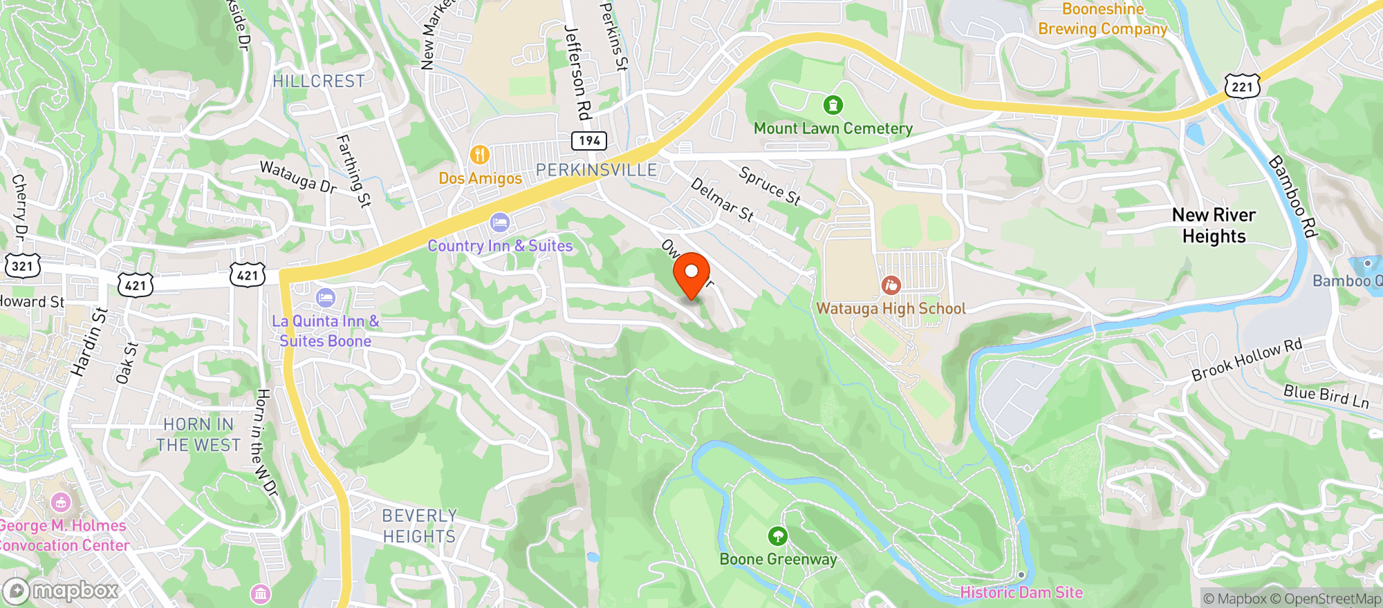 Map showing Bluebird Exchange