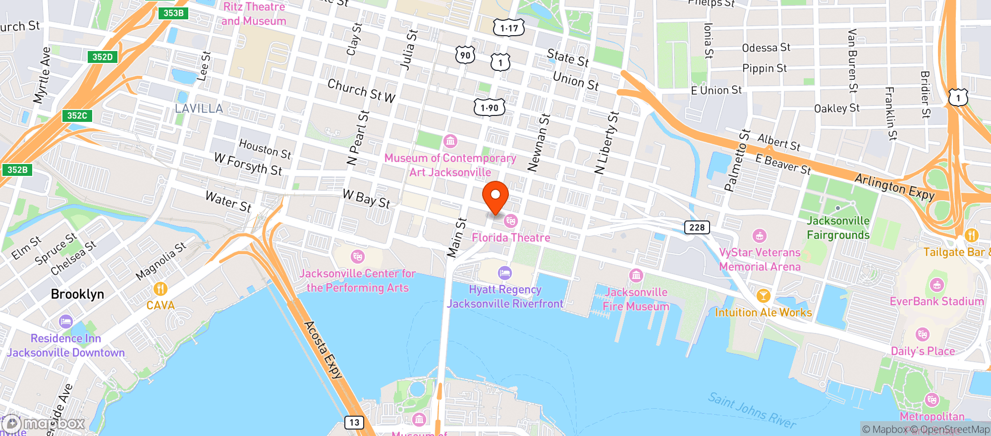 Map showing Ocean Street Tacos