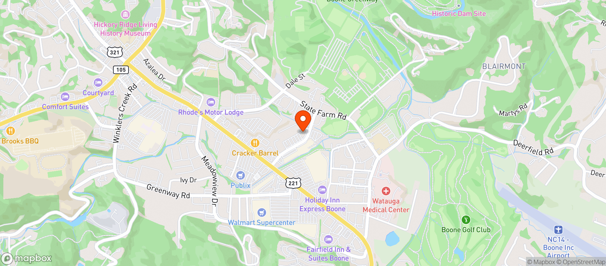 Map showing Be Natural Market