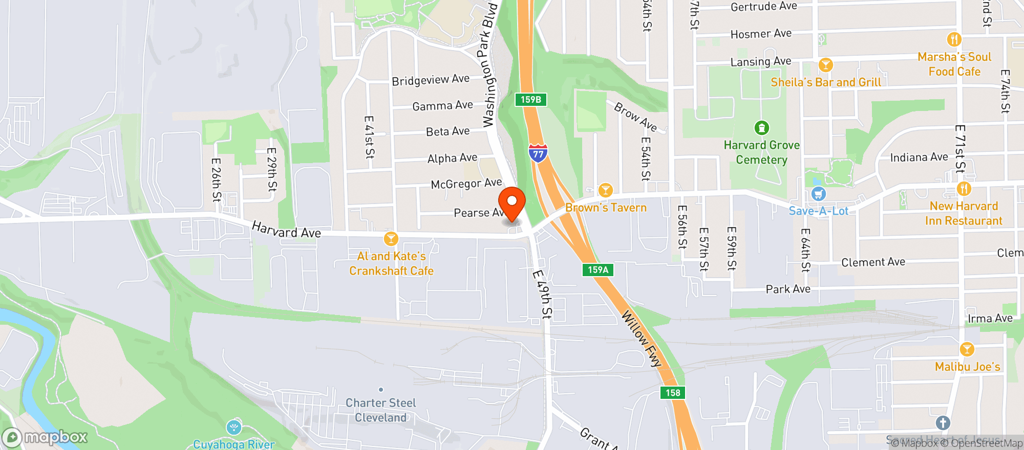 Map showing Harvard Gas