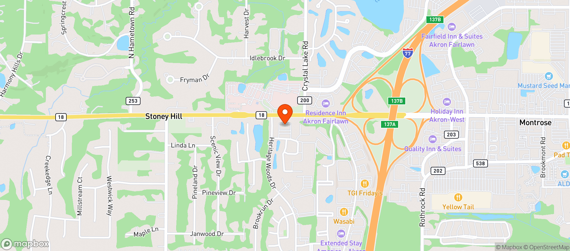 Map showing Baked & Brewed