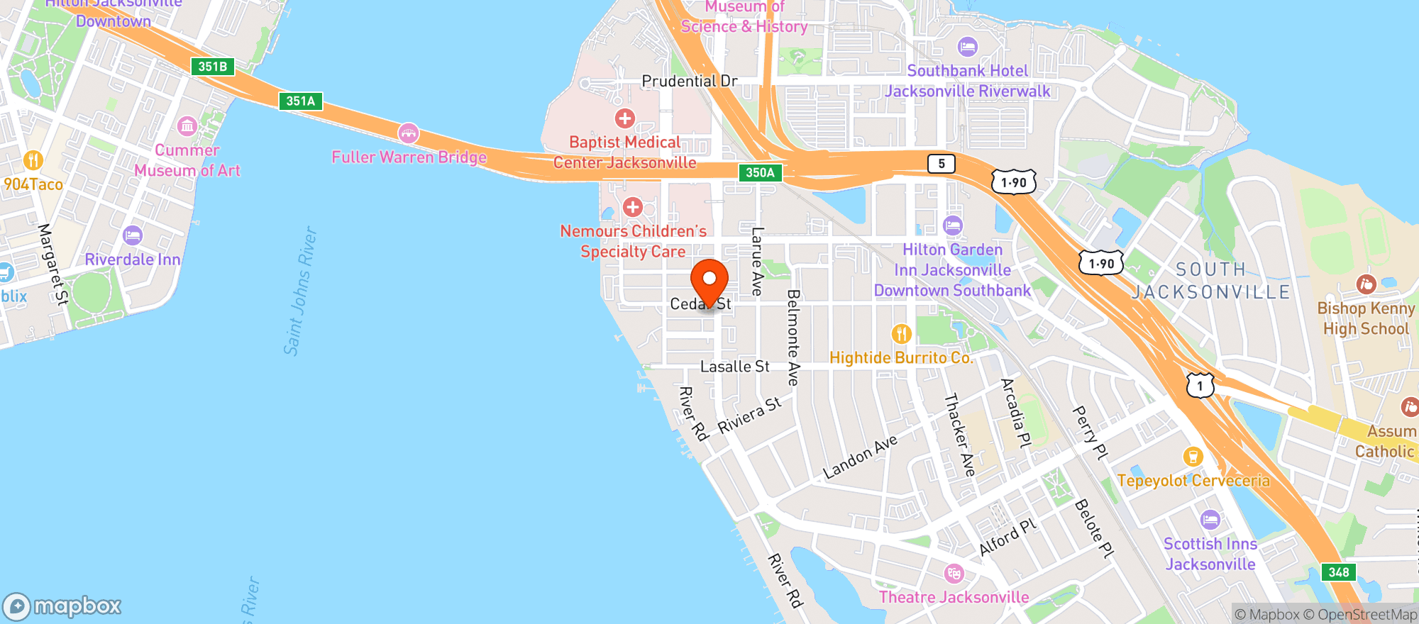 Map showing San Marco Food Store