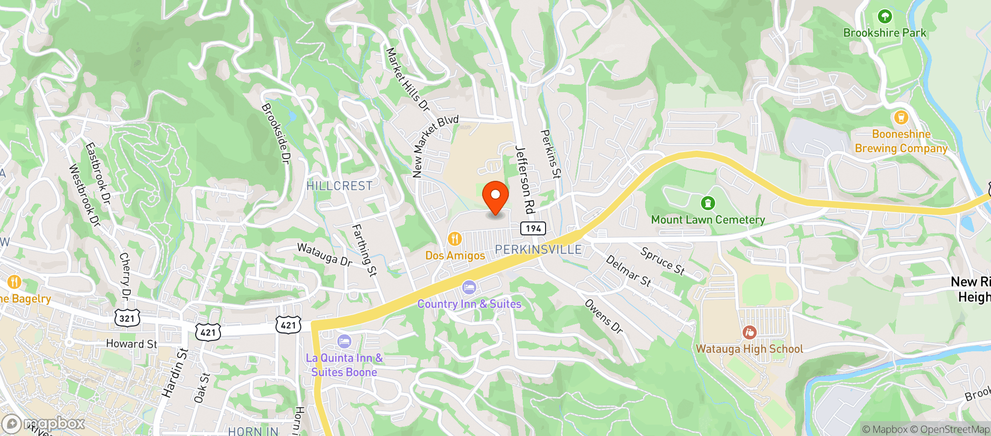 Map showing Lowes Foods