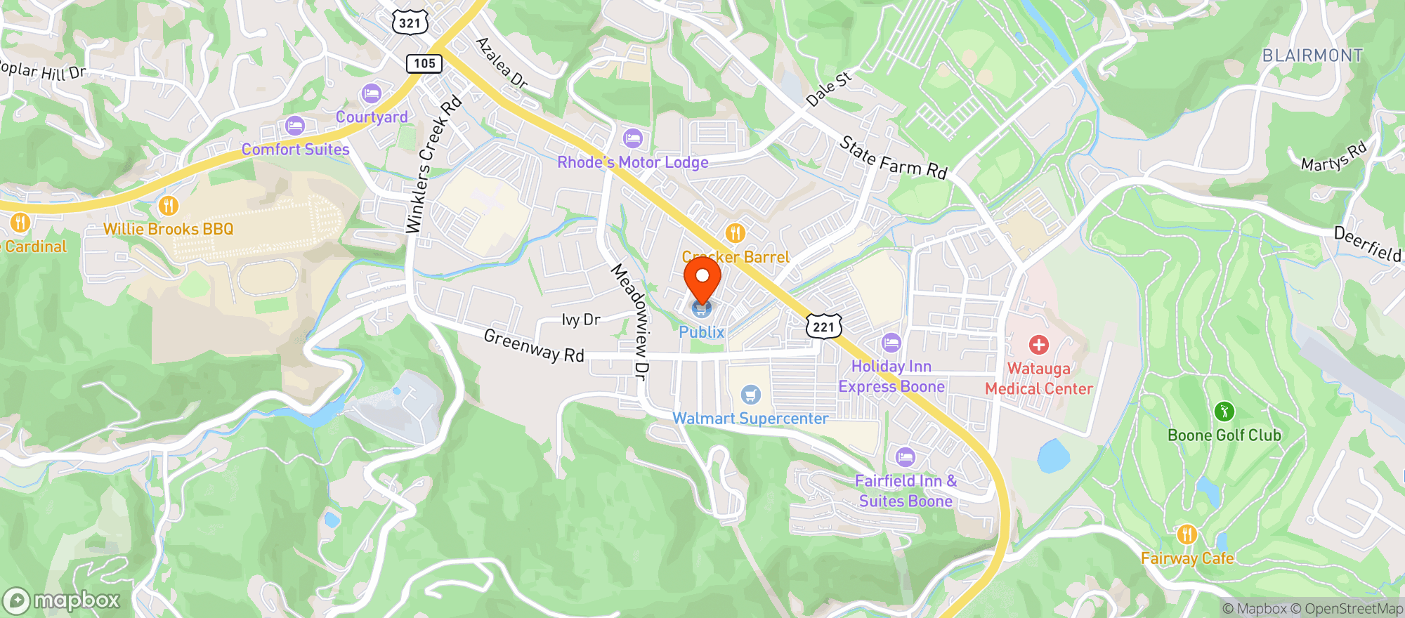 Map showing Publix