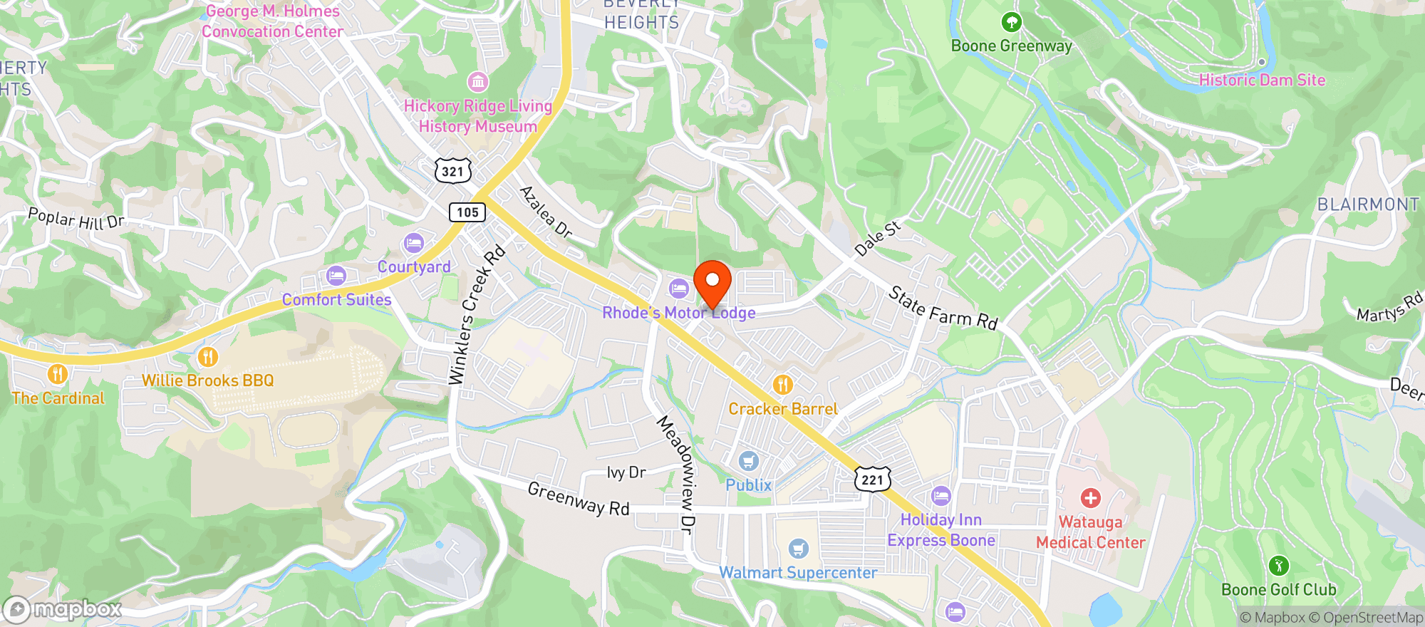 Map showing Harris Teeter