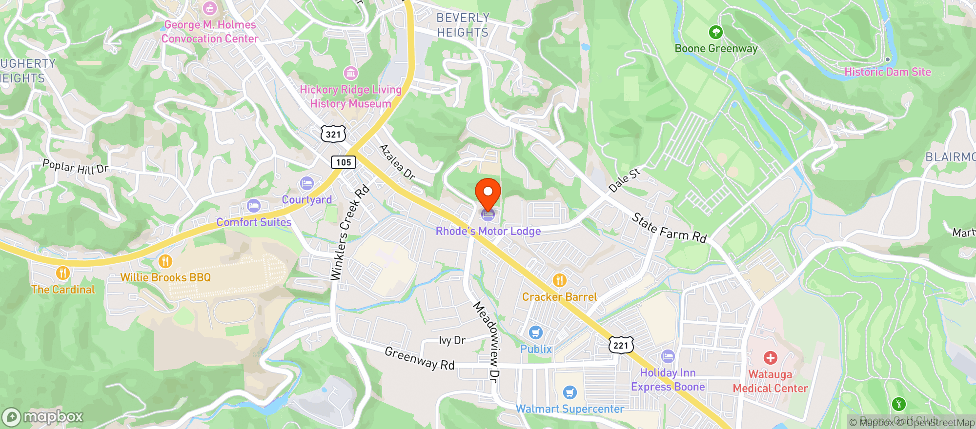 Map showing Over Yonder
