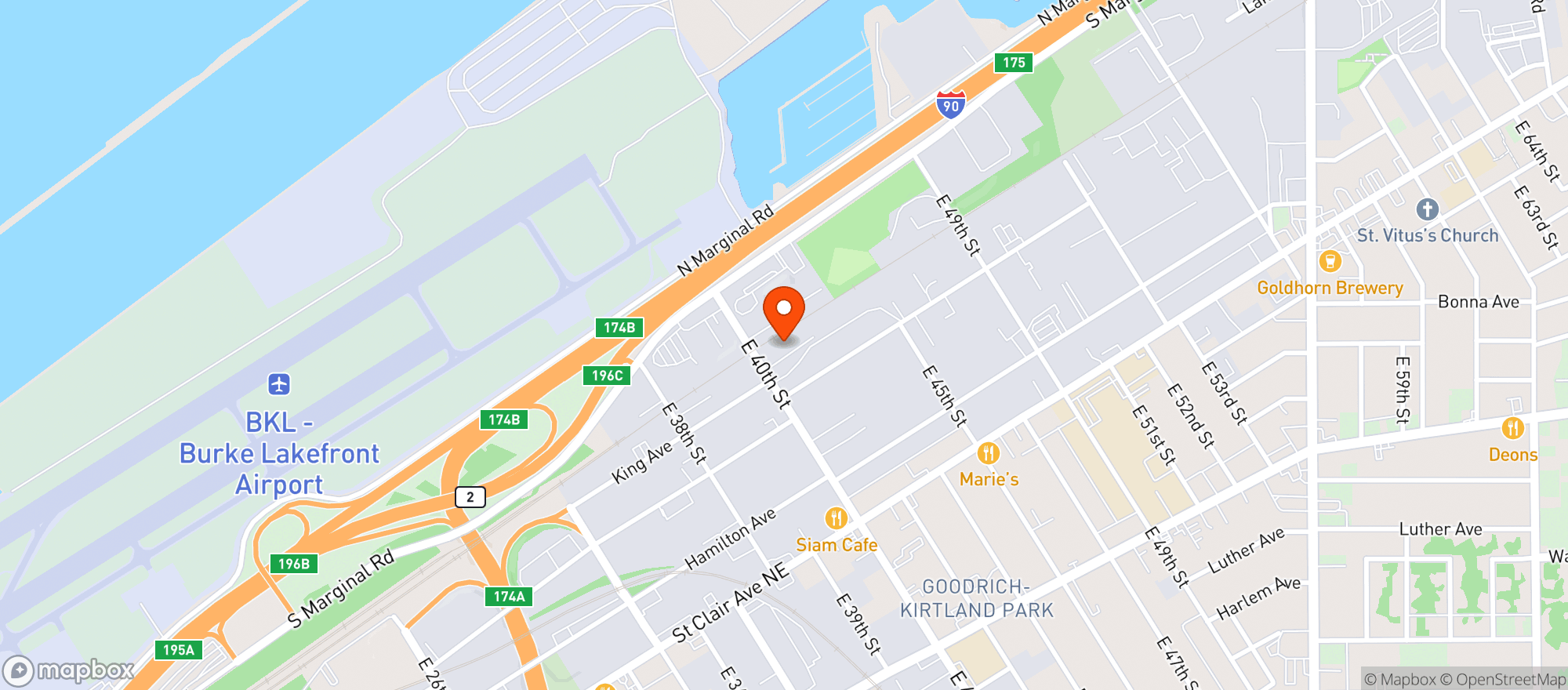 Map showing Ariel Event Center