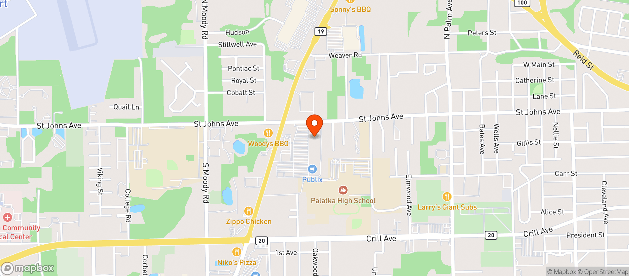 Map showing Publix