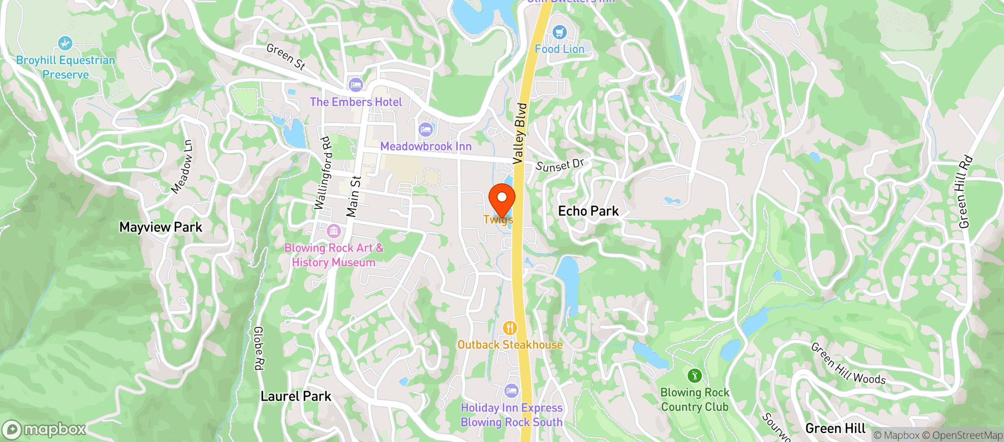 Map showing Twigs