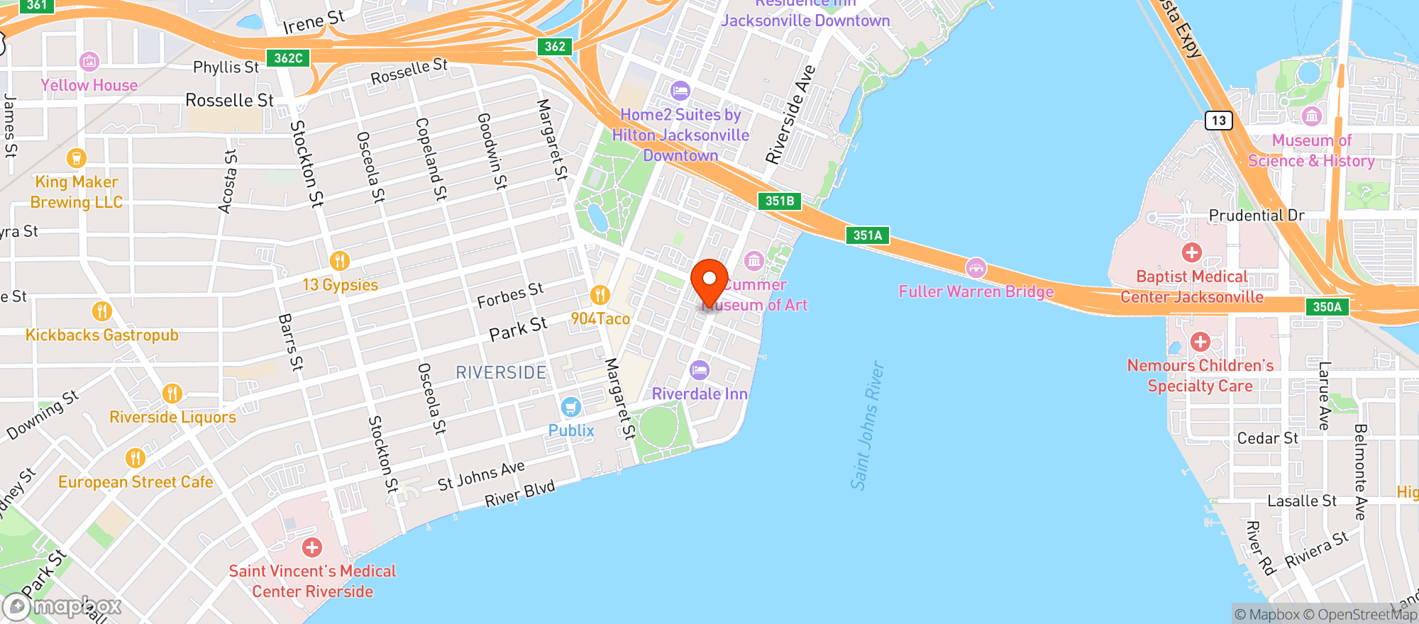 Map showing River & Post
