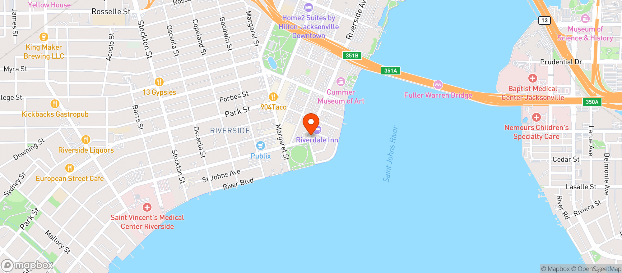 Map showing Blue Orchid Thai Cuisine