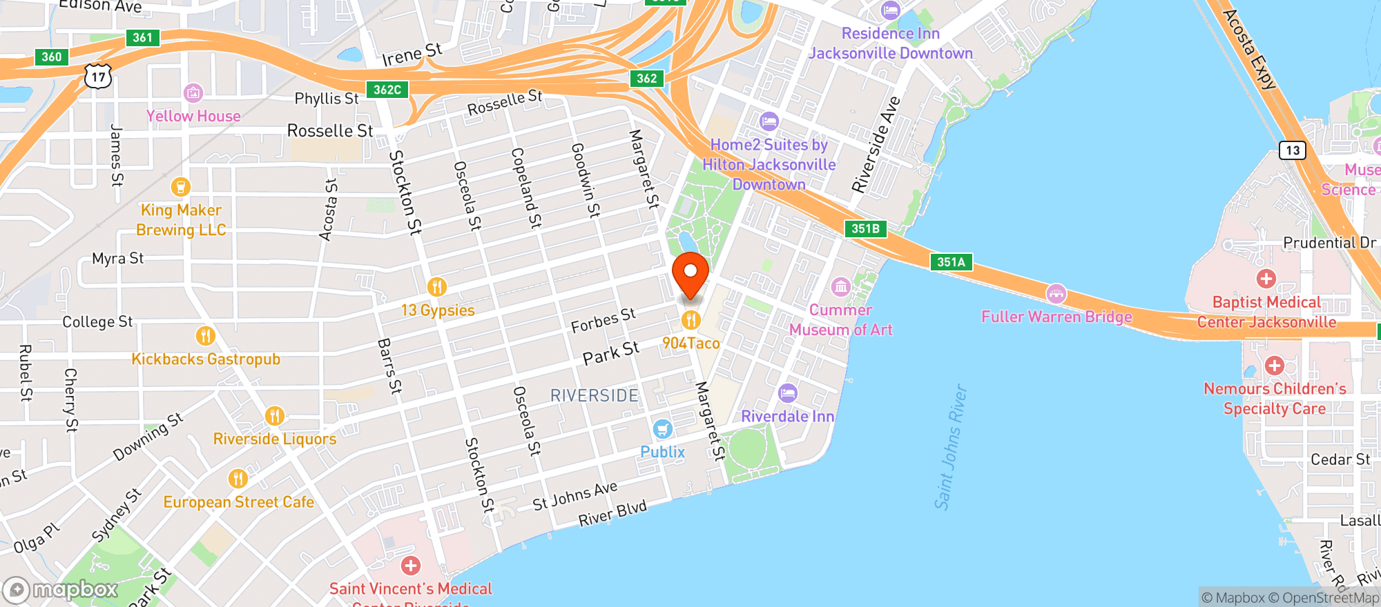 Map showing Root Down
